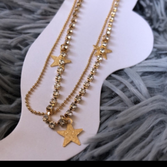 Anklet bracelet adjustable with bling and stars New - Picture 2 of 2